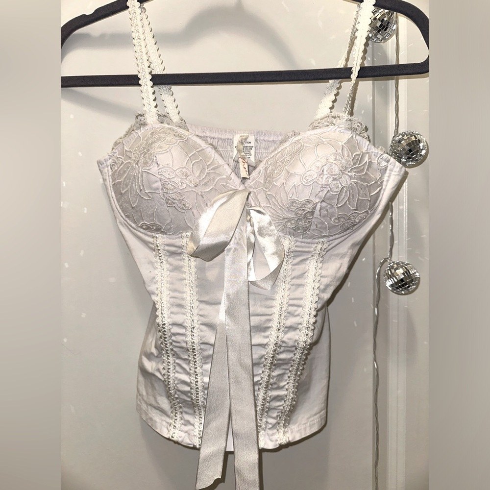 Vintage White Corset Embellished